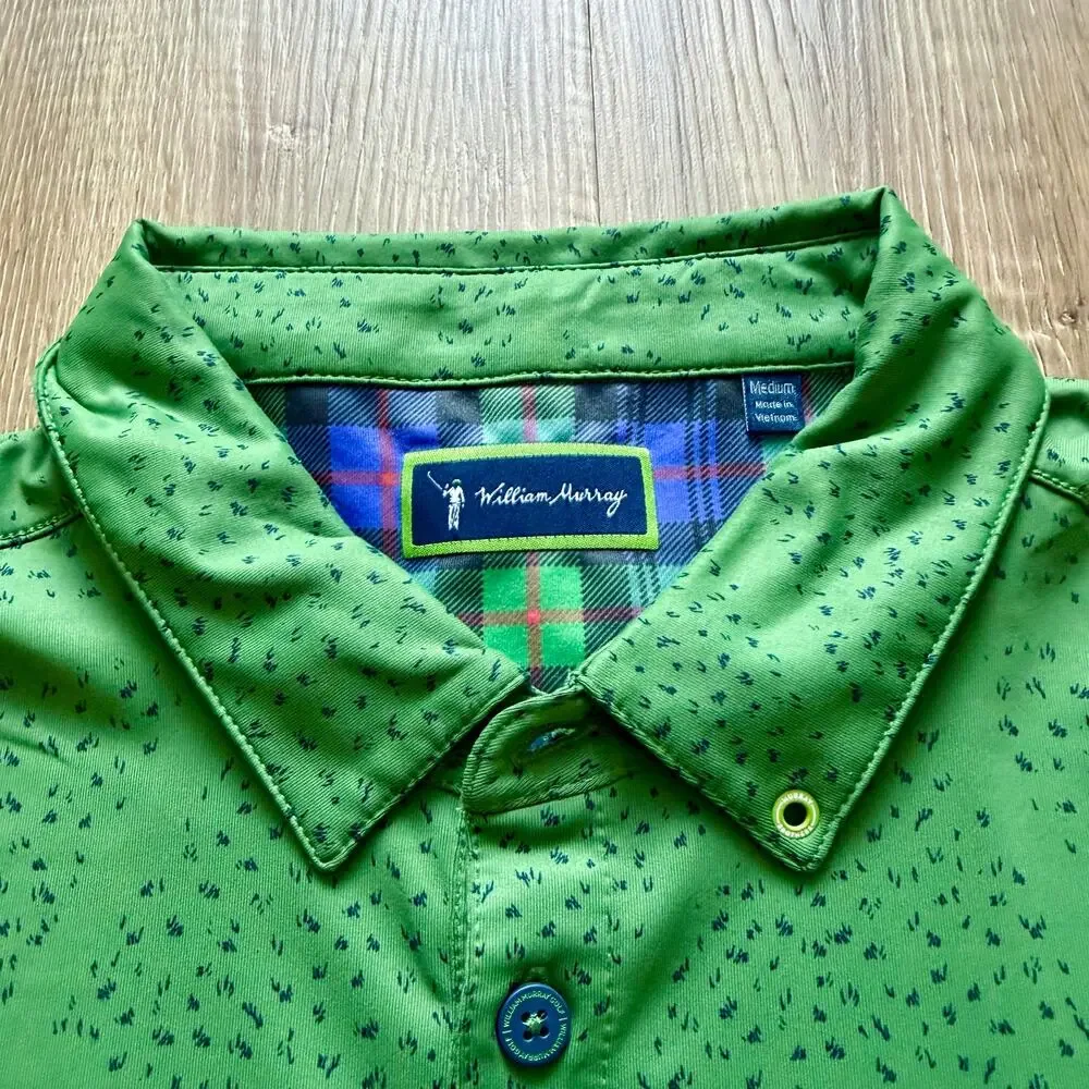 William Murray Just A Trim Polo Mens Medium Green‎ Golfing Polo